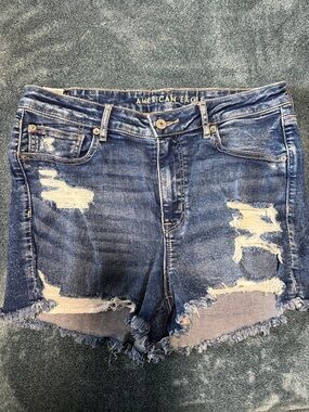 American Eagle Outfitters Distressed Blue Denim Cutoff Shorts